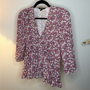 Banana Republic Floral Peplum Blouse | XS
